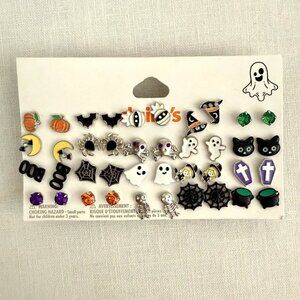 Claires Halloween Themed Stud Earring Set 20 Pack Fun Spooky Designs New